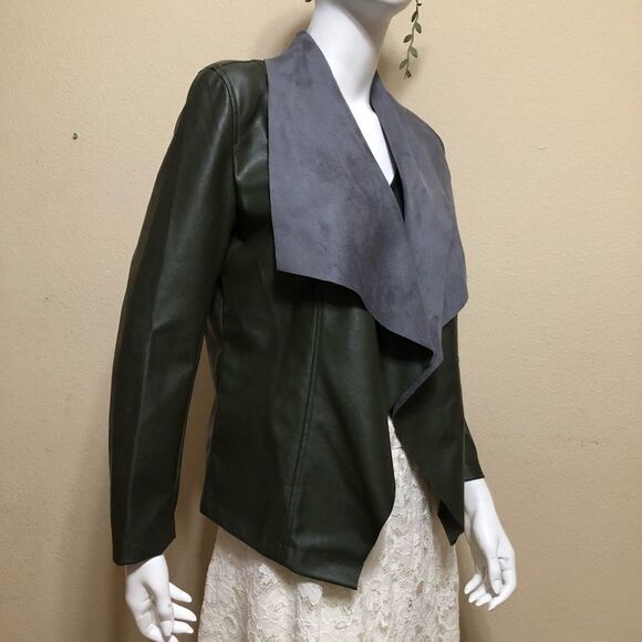 NEW Tahari Faux Leather Moto Jacket Size Small - Picture 5 of 11